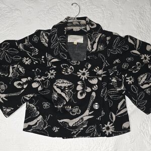 Leifsdottir Black and Cream Floral Jacket